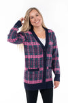 Plaid Button-Up Cardigan