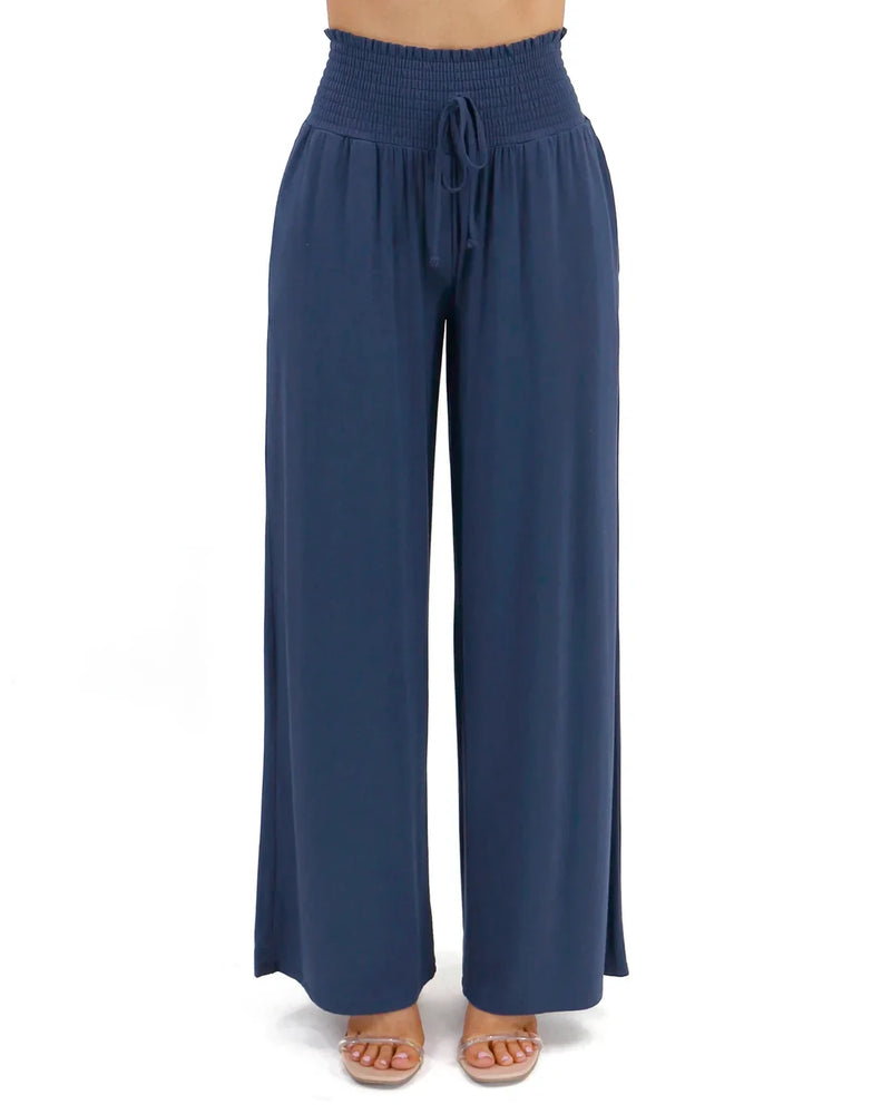 Smocked Wide Leg Lounge Pants