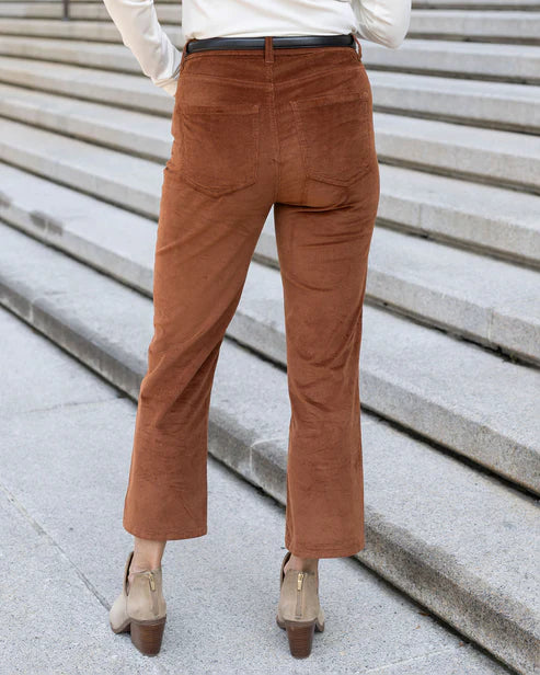 Mel's Fave Straight Leg Corduroy Pants - Whiskey