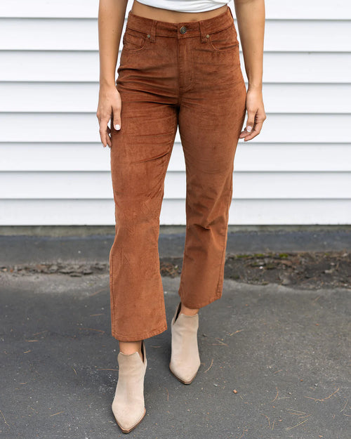 Mel's Fave Straight Leg Corduroy Pants - Whiskey