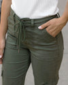 Sueded Twill Cargo Pants - Deep Green
