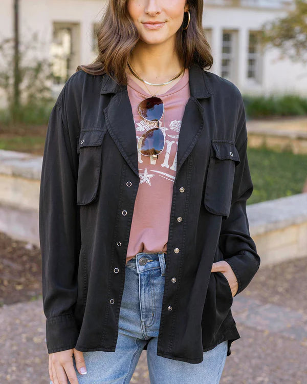 Utility Shirt Jacket - Black