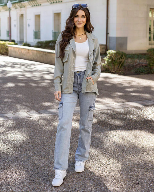Utility Shirt Jacket - Sage