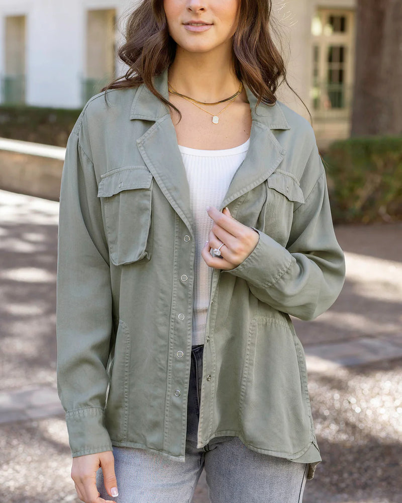 Utility Shirt Jacket - Sage