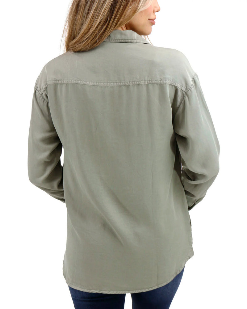 Tencel Lyocell Utility Shirt Jacket - Sage
