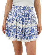 Smocked Skort in Toile Print