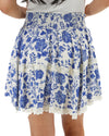 Smocked Skort in Toile Print
