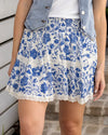 Smocked Skort in Toile Print