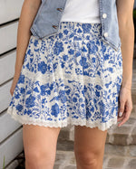 Smocked Skort in Toile Print
