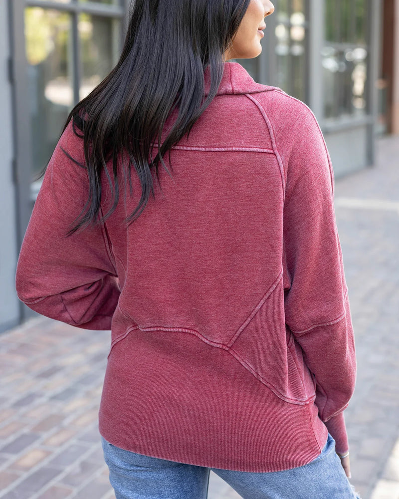 Vintage Washed Zip Up Sweatshirt