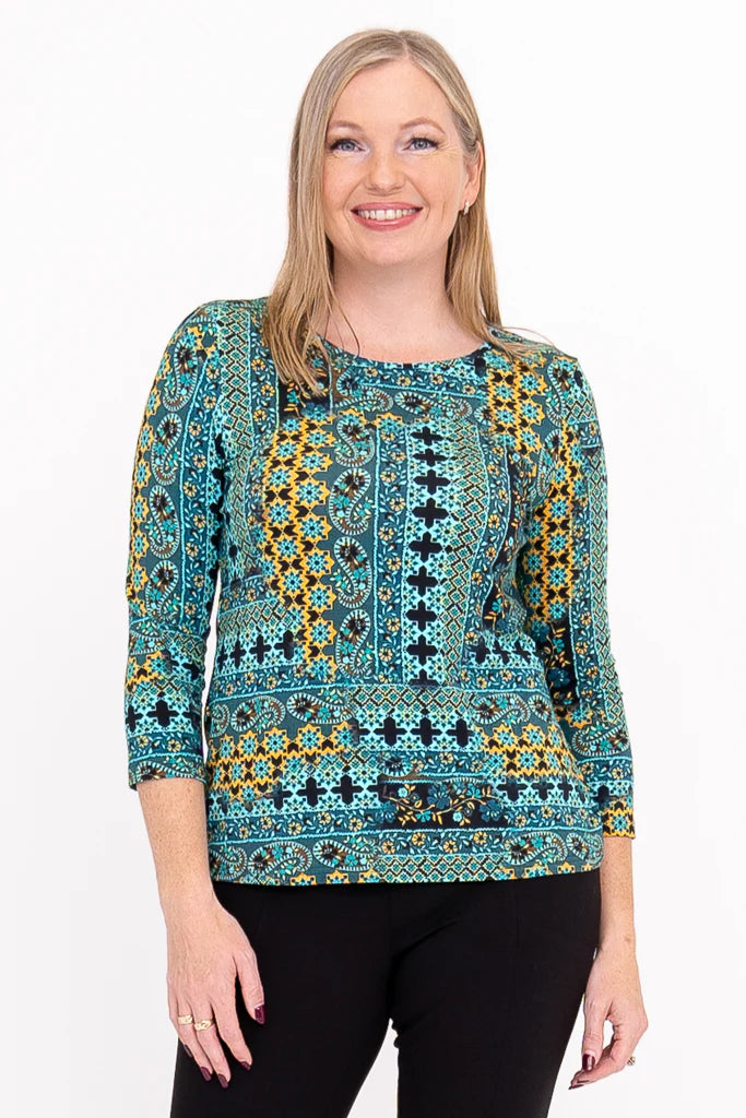 Margorie Top - Teal Ways