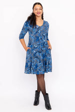Pamela Dress - Cobalt Fossil