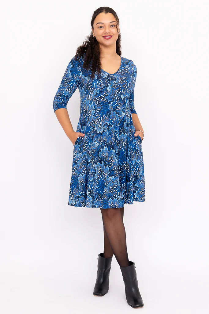 Pamela Dress - Cobalt Fossil