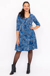 Pamela Dress - Cobalt Fossil
