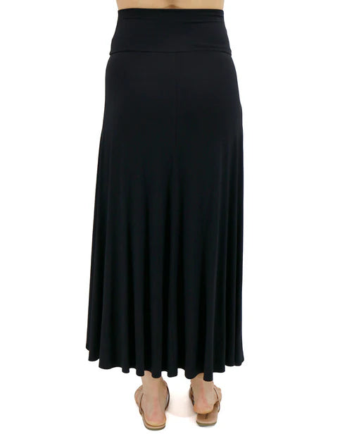 Wrap High-Low Maxi Skirt - Black