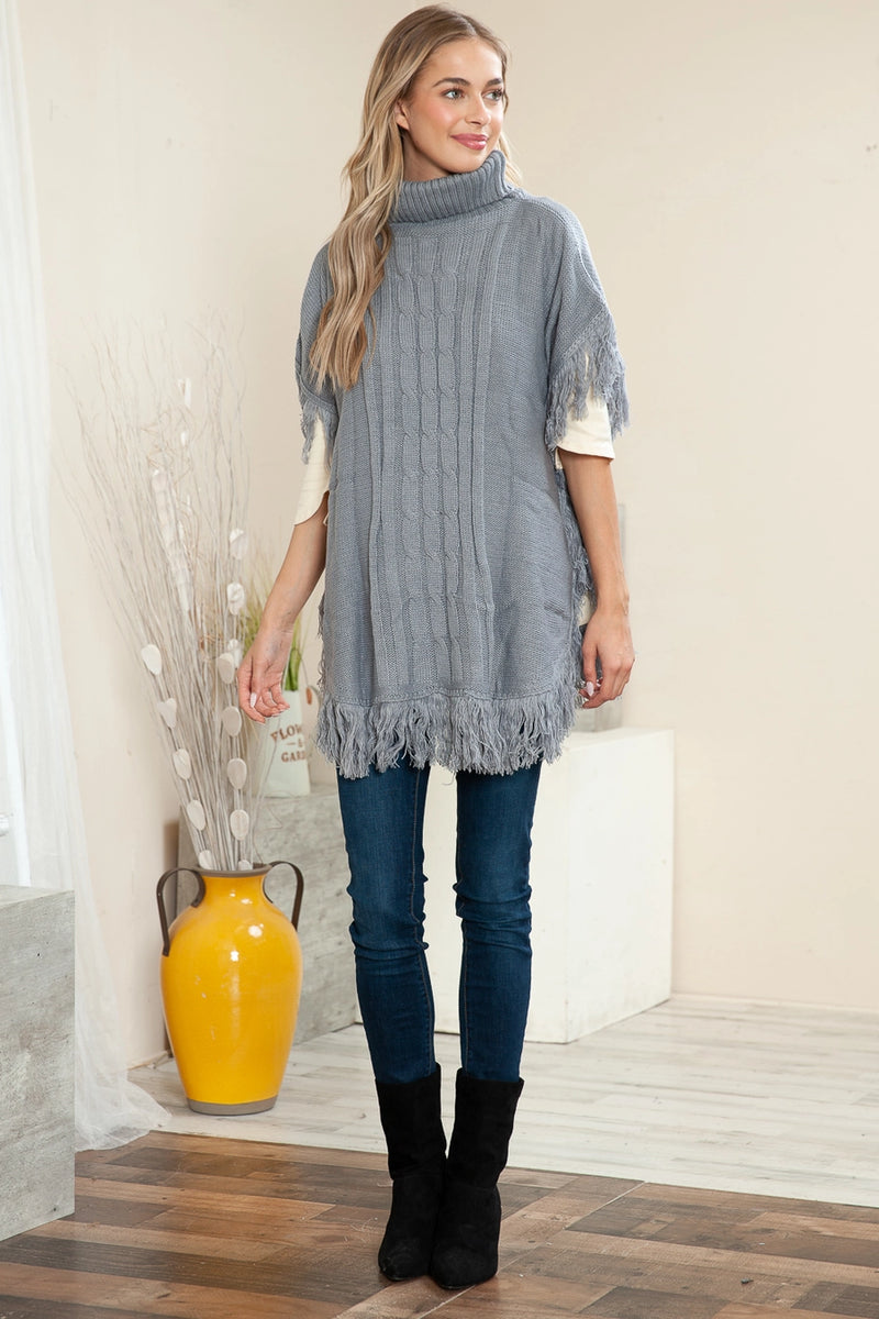 Tucker Cable Knitted Poncho