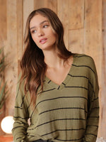 V-Neck Stripe Sweater