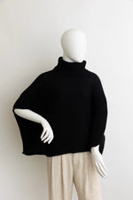 Turtleneck Ribbed Poncho