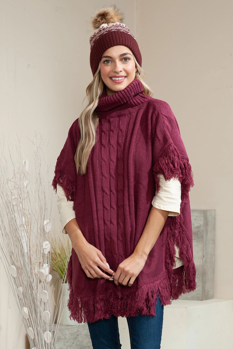 Tucker Cable Knitted Poncho