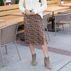 Satin Midi Floral Skirt - Black Ditsy