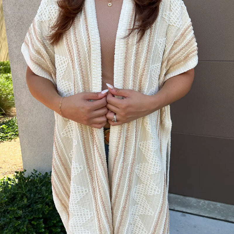 Cream Zig Zag Kimono