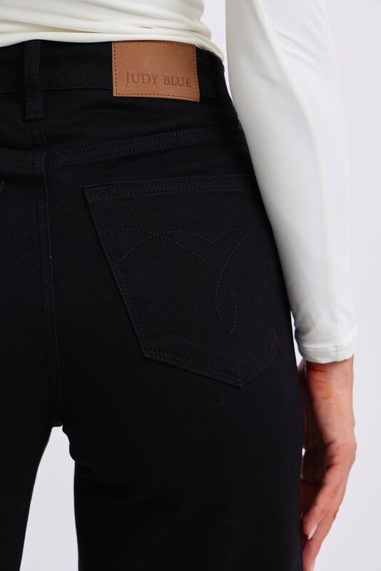 High Waist Retro Wide Leg w/Cuff BK