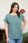 Lace Trim Yoke Top