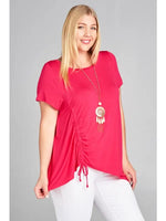 Side Ruche Top - Hot Pink