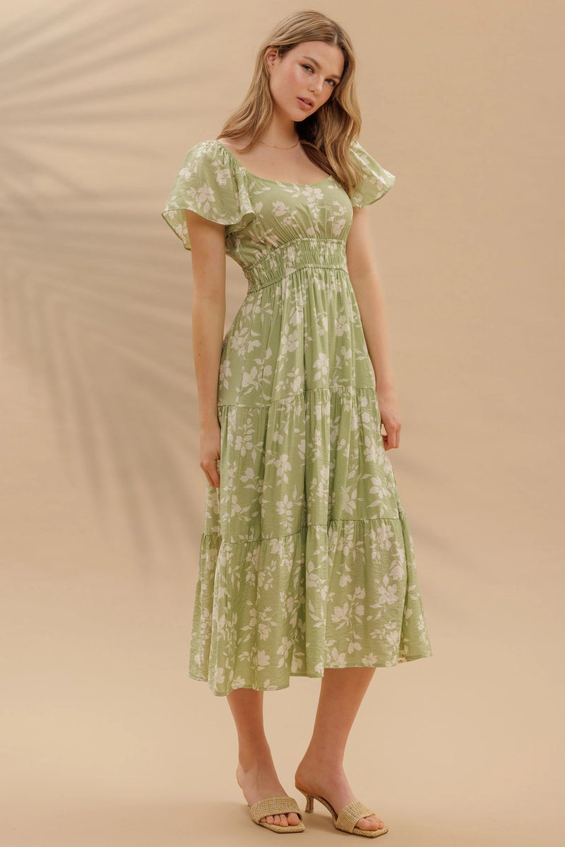Flounce Midi Dress