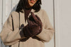 Ribbed Wrist-Warmer Faux Suede Gloves