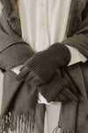 Ribbed Wrist-Warmer Faux Suede Gloves