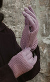 Ribbed Wrist-Warmer Faux Suede Gloves