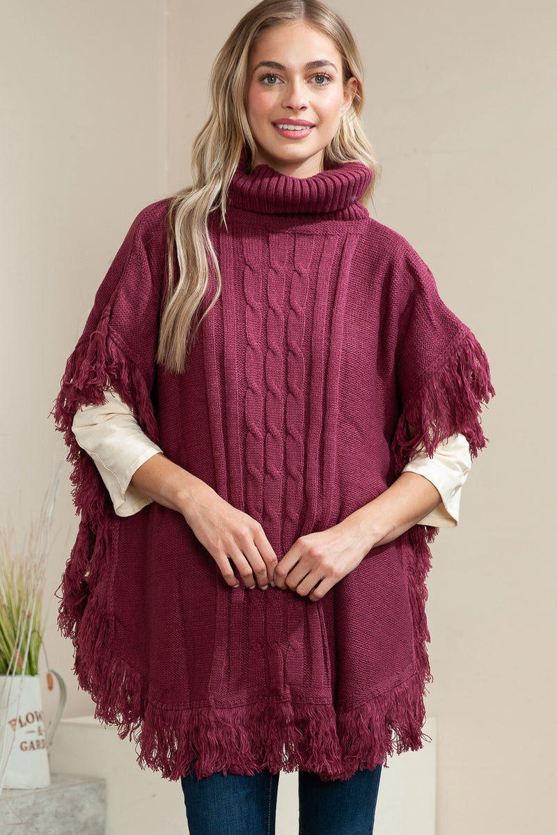 Tucker Cable Knitted Poncho