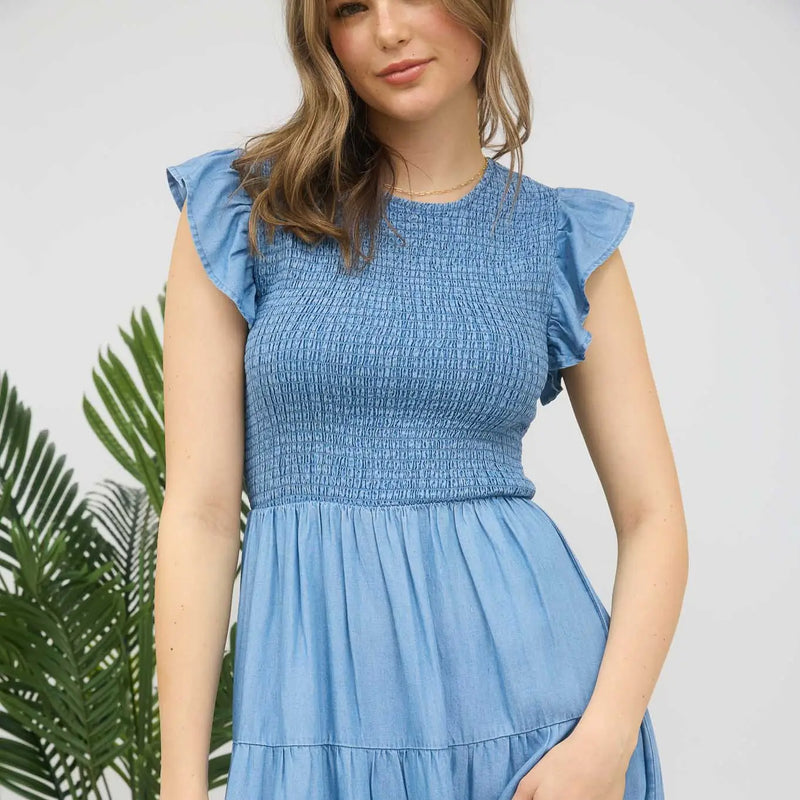 Chambray Midi Dress