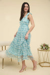 Ruffle Trim Midi Dress - Sage