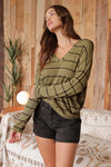 V-Neck Stripe Sweater