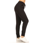 Fleece Lined Relaxed Joggers with Drawstring - Black