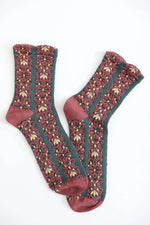 Embroidered Floral Socks