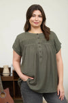Eyelet Half Button Top