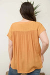 Eyelet Half Button Top