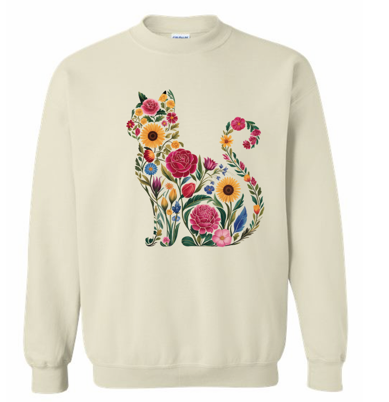 Floral Cat Sweatshirt