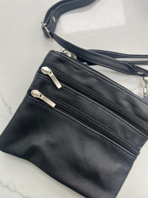 Leather Zip Belt Bag