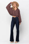 Tall High Waist Raw Hem Flare
