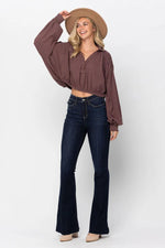 Tall High Waist Raw Hem Flare