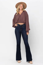 Tall High Waist Raw Hem Flare