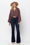 Tall High Waist Raw Hem Flare