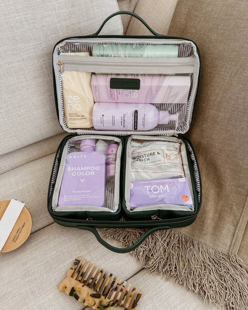 Georgie Toiletry Case - Forest Green *SAMPLE SALE PRE-ORDER 25% off*