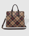 Houston Laptop Bag - Plaid Chocolate *SAMPLE SALE PRE-ORDER 25% off*