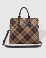 Houston Laptop Bag - Plaid Chocolate *SAMPLE SALE PRE-ORDER 25% off*