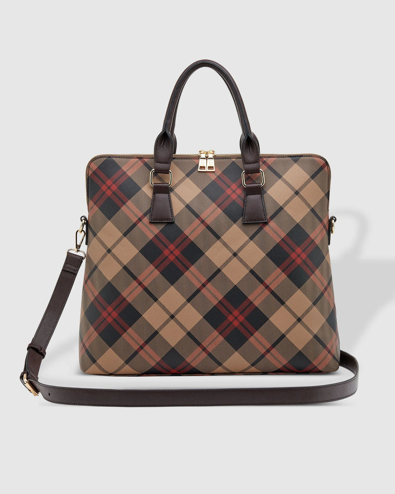 Houston Laptop Bag - Plaid Chocolate *SAMPLE SALE PRE-ORDER 25% off*